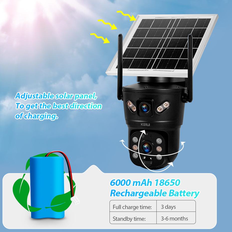 Home Security Ultimate - Câmera Solar KERUI 6MP 4G SIM