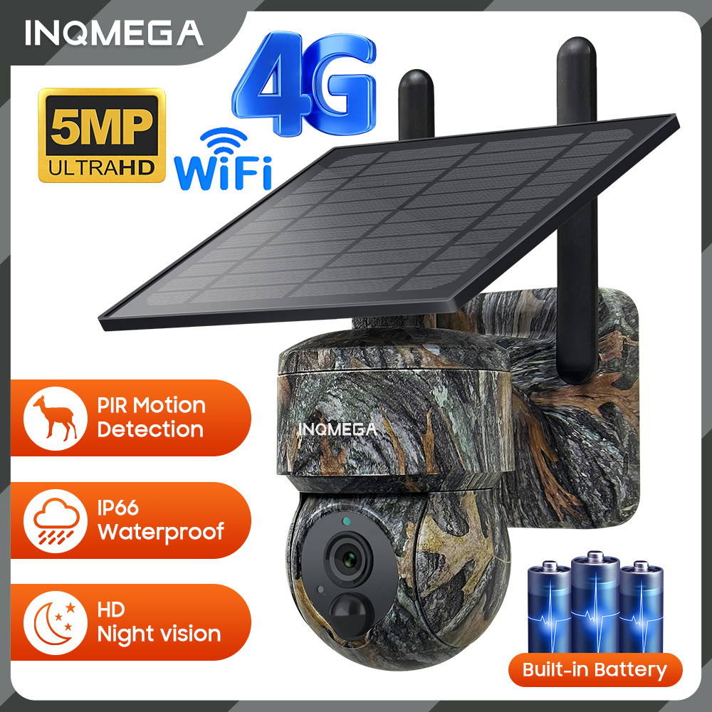 Camera Solar Wireless - Inqmega 5mp 4g/wifi câmera de segurança