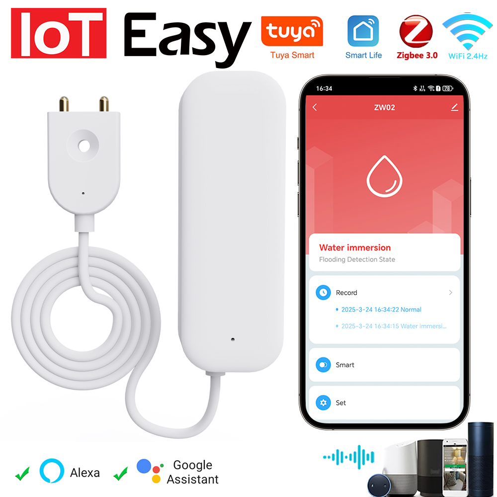 Home Security Devices - Tuya wifi zigbee sensor de água