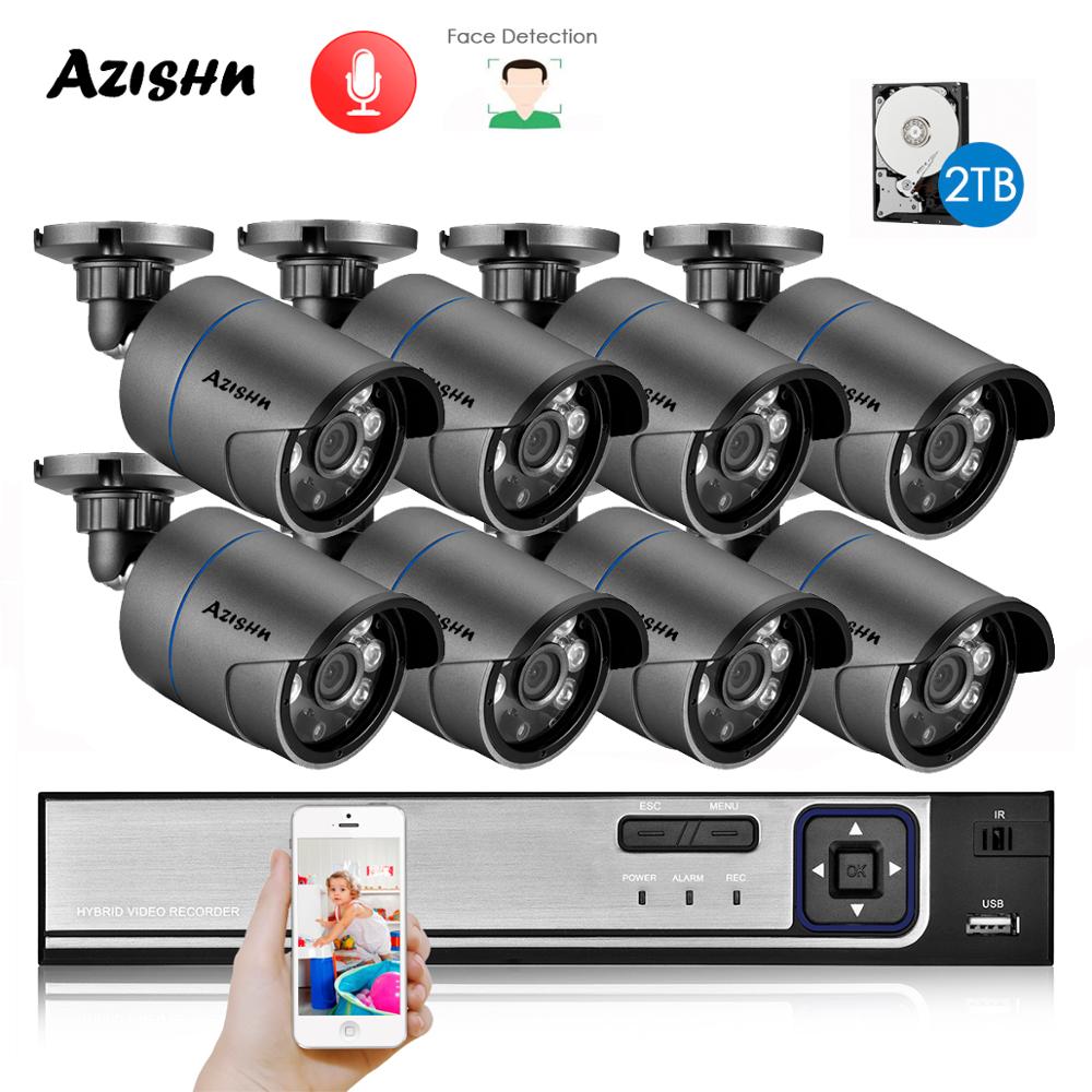 Nvr Kit 8 Channel - Azishn h.265 + 8ch 5mp poe