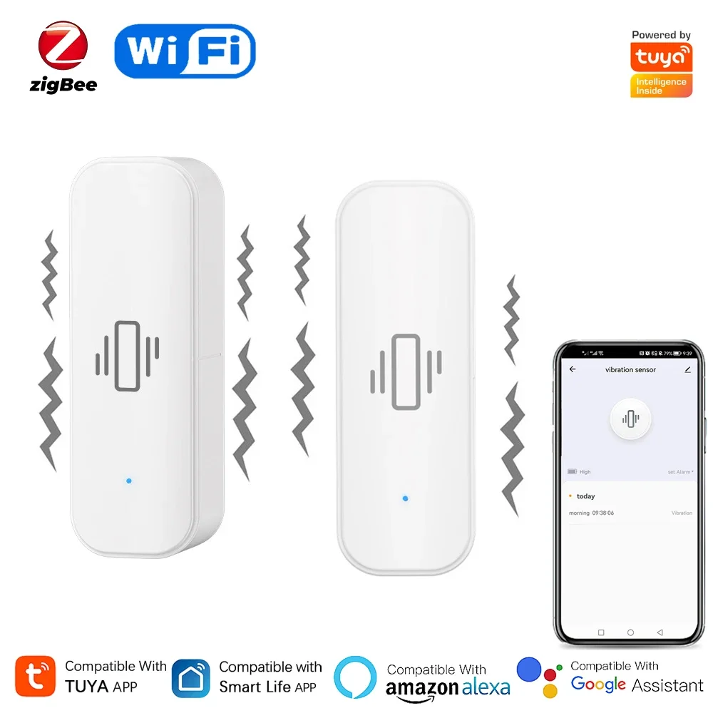 Home Security And Monitoring - Tuya-Sensor de Vibração Inteligente para Segurança