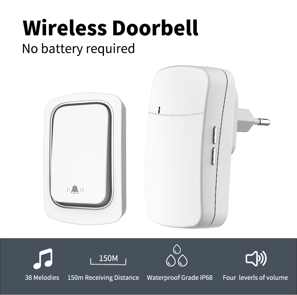Home Security Uk - Campainha sem fio, campainha de boas-vindas