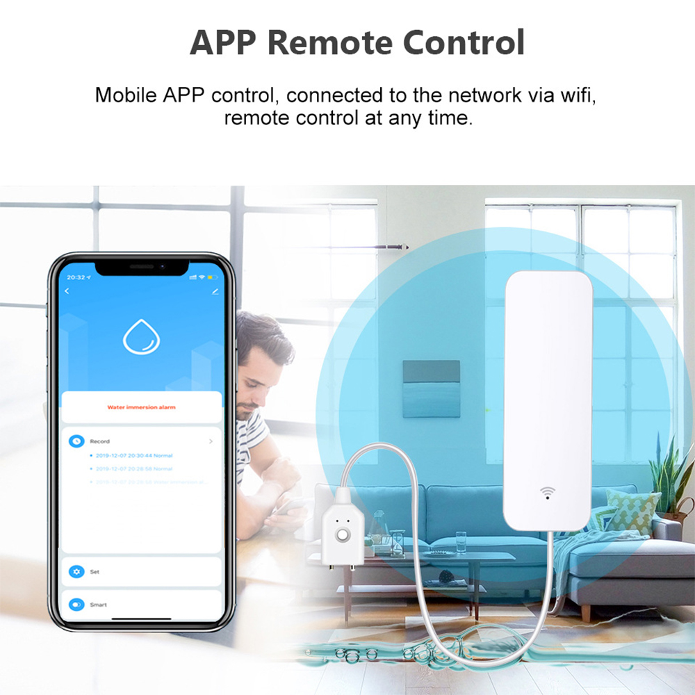 Sensor de vazamento de água wi - Home Security Devices avaliação e preço