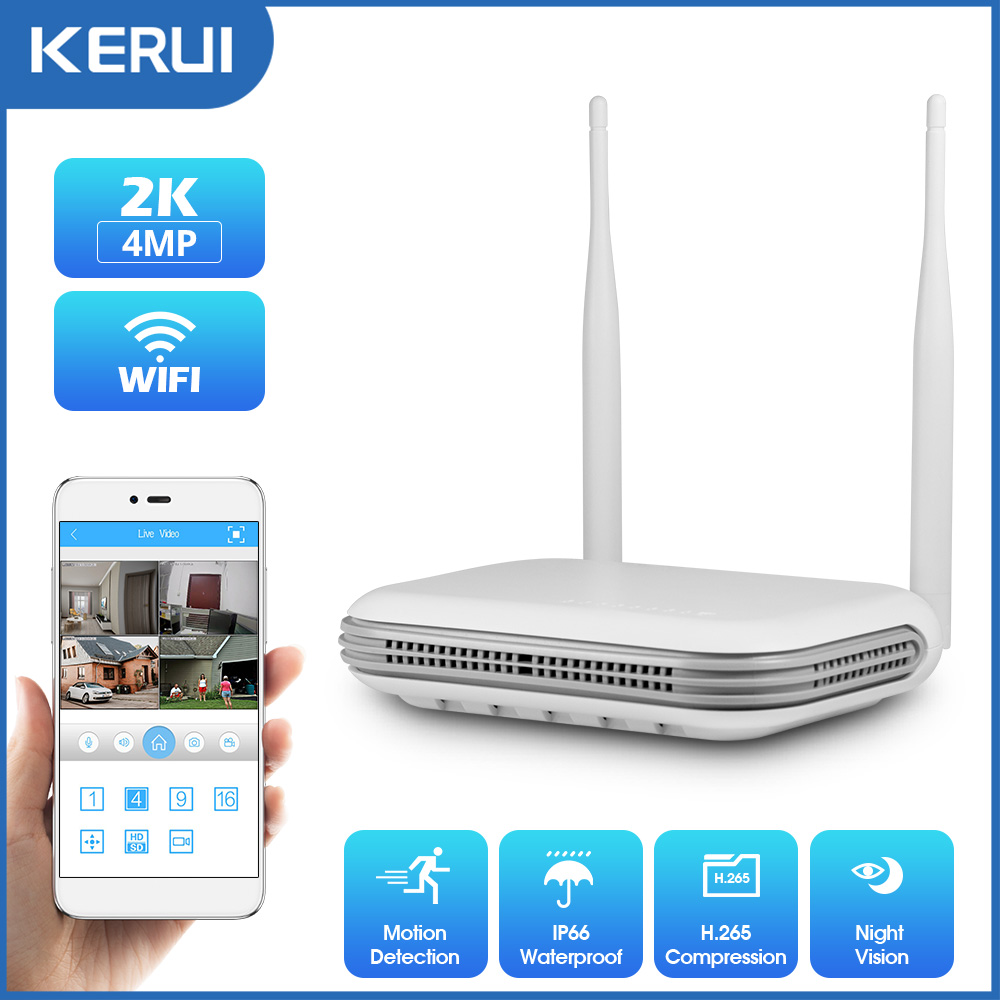 Kerui 2k 3k 4mp 8ch nvr wifi o - Home Security And Monitoring avaliação e preço