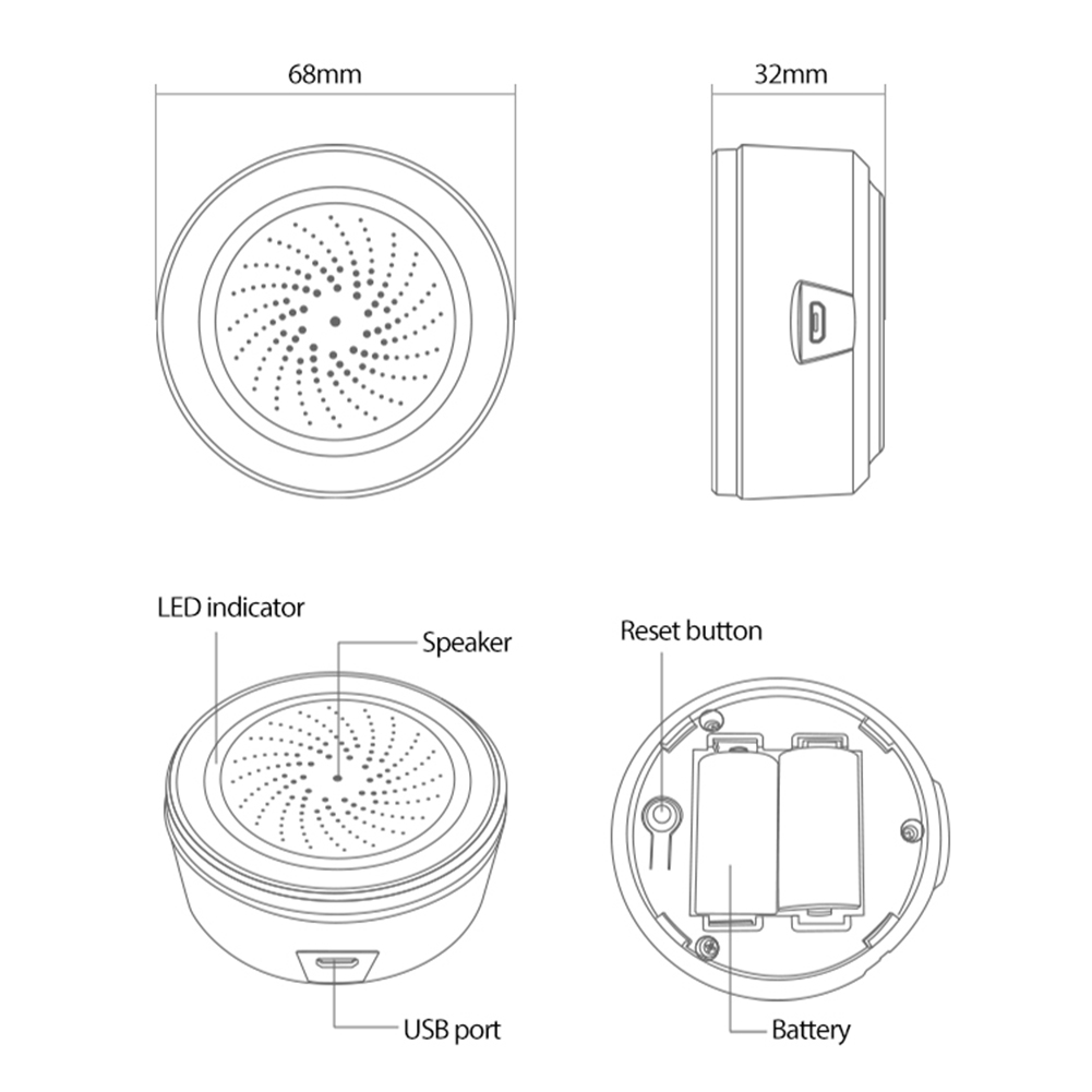 Sensor de Som e Luz Tuya Zigbe - Home Security Alarm System avaliação e preço