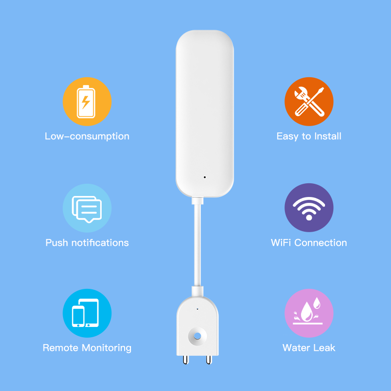 Tuya wifi zigbee sensor de águ - Home Security Devices avaliação e preço