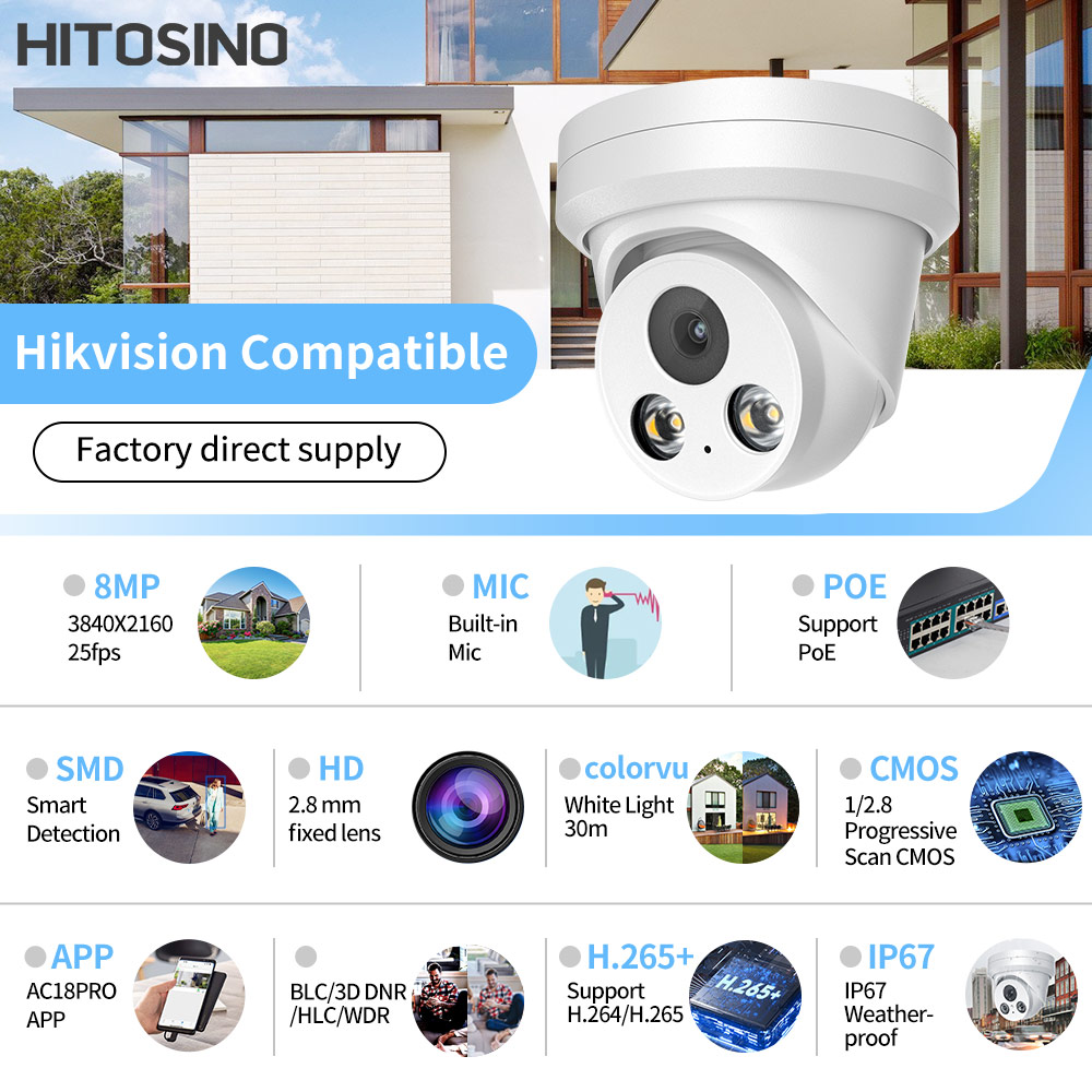 Câmera IP 8MP 4K compatível co - Home Security Hikvision avaliação e preço