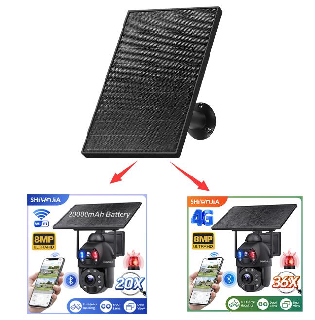 Painéis solares SHIWOJIA adequ - Camera Solar Wireless avaliação e preço