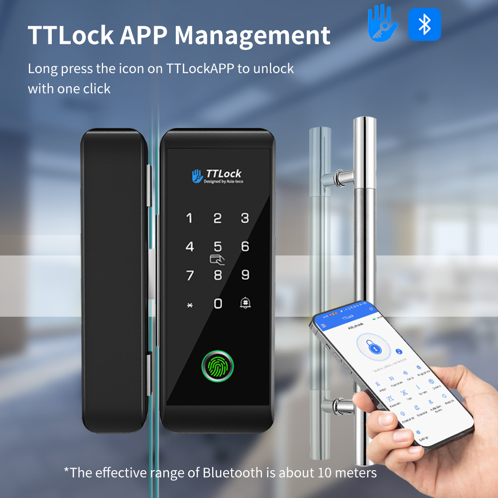 Ttlock fechadura de vidro inte - Door Lock Smart Keypad avaliação e preço