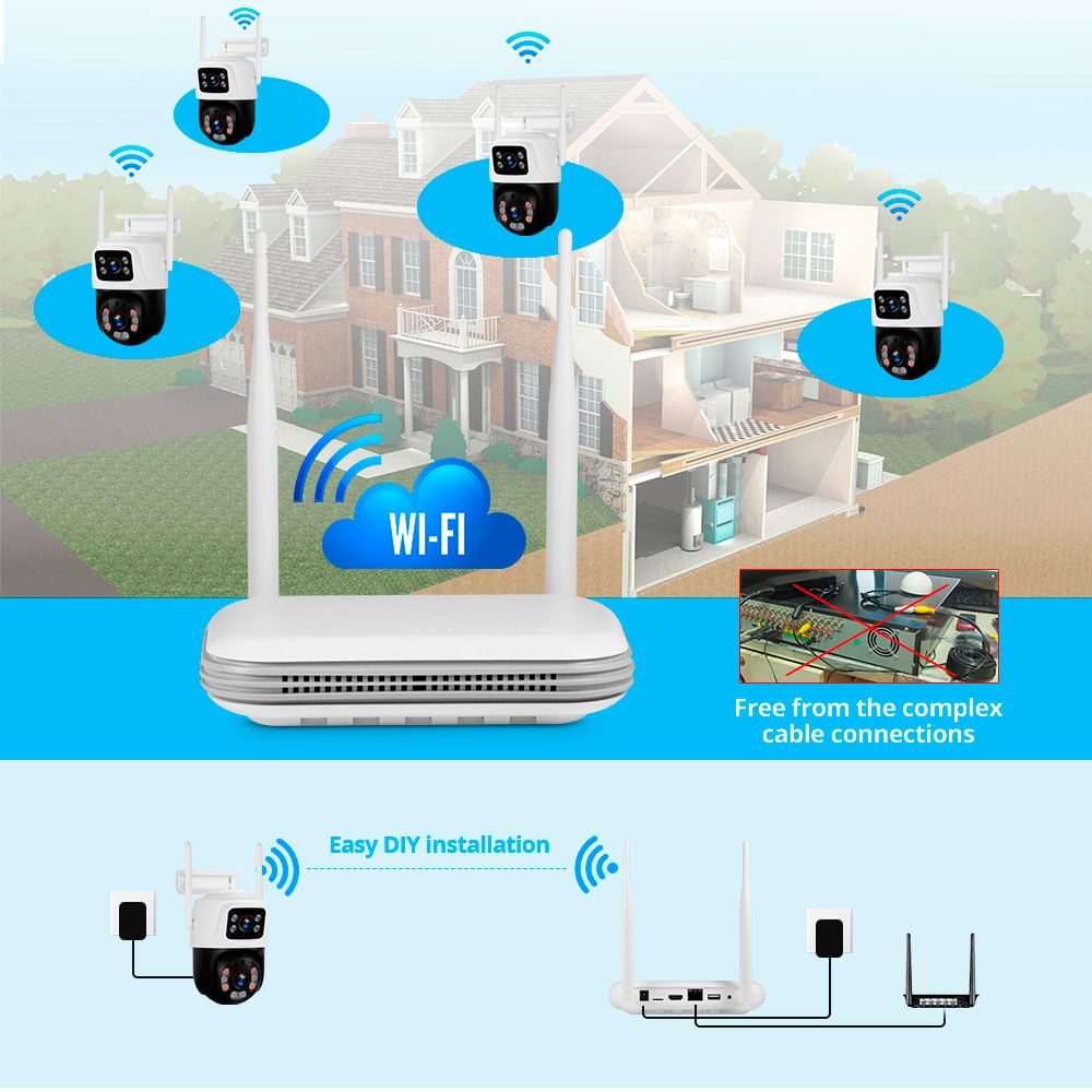 Kerui 2k 4mp ao ar livre full  - Nvr Kit 8 Channel avaliação e preço