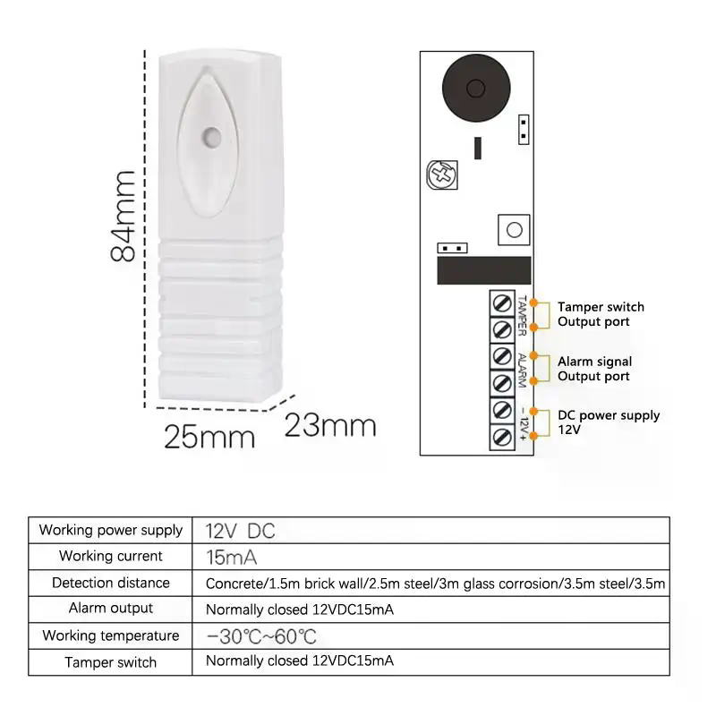 Sensor de alarme de vibração f - Home Security Alarm System avaliação e preço